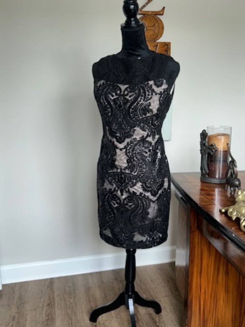 Calvin Klein Black Sequin Dress Size 6